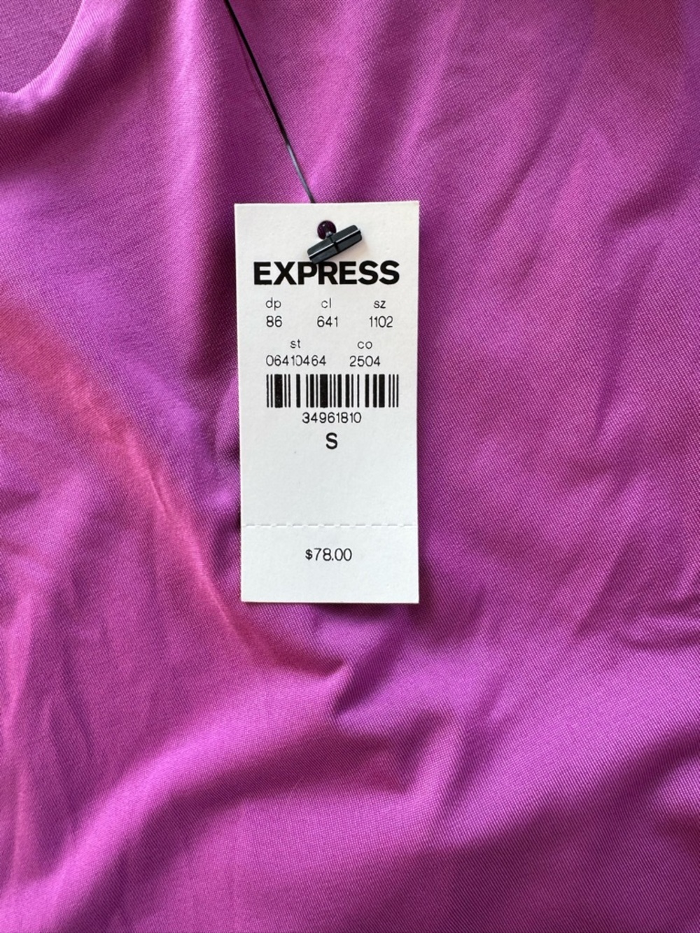 NWT Express Fuchsia One-Shoulder Ruffle Top - Picture 4 of 5